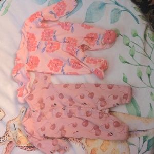 Carter's fruit pajamas, sz NB, cherries and raspberries